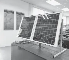  ??  ?? Photo shows solar photovolta­ic technology on display at the i-Cats Green Technology Lab.