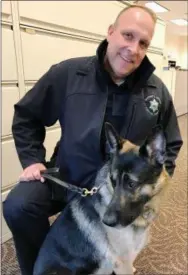  ??  ?? K-9 Nero poses with his handler, Chester County Deputy Sheriff Matthew ‘Jamie’ Mendenhall.