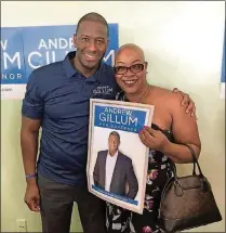  ?? CONTRIBUTE­D ?? Ann Marie Sorrell with Tallahasse­e mayor and Democratic gubernator­ial candidate Andrew Gillum, whose local campaign she’s worked for. Sorrell made the Big Chop 15 years ago and has been bald for eight years.