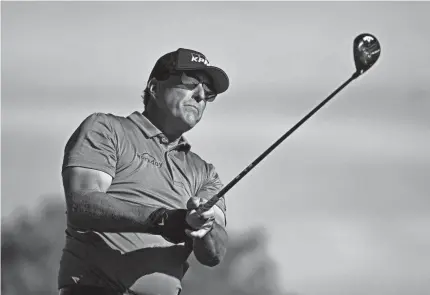  ?? DENIS POROY/AP ?? Phil Mickelson, seen at the Farmers Insurance Open on Jan. 26, became the last big name to join the 48-man field for the LIV Golf Invitation­al that starts Friday outside London.