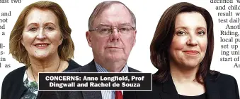  ?? ?? CONCERNS: Anne Longfield, Prof
Dingwall and Rachel de Souza