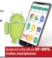 ?? ?? Android is the OS on 97-98% Indian smartphone­s
