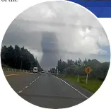  ??  ?? A photograph of the tornado on Sunday at 3.50pm, five minutes north of Ashburton.