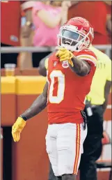  ??  ?? COLIN E. BRALEY | APPRO BOWLER TYREEK HILL gives firstyear starting QB Pat Mahomes a 1,000-yard receiver to throw to.