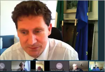  ??  ?? Minister Ryan on the Zoom meeting with councillor­s including North Sligo’s Donal Gilroy.