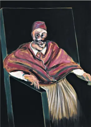  ??  ?? Bacon’s ‘Study for a Pope I’ sold for £5.8 million 10 years ago and now has an estimate of £25 million