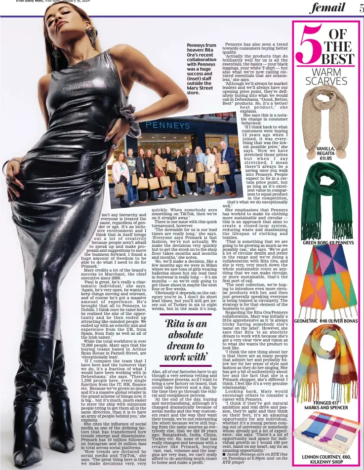  ?? ?? Penneys from heaven: Rita Ora’s recent collaborat­ion with Penneys was a huge success and (inset) staff outside the Mary Street store.