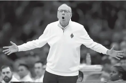  ?? ADRIAN KRAUS/ASSOCIATED PRESS ?? Syracuse coach Jim Boeheim’s 47-season tenure, the longest in Division I basketball, ended Wednesday with a loss in the ACC tournament.