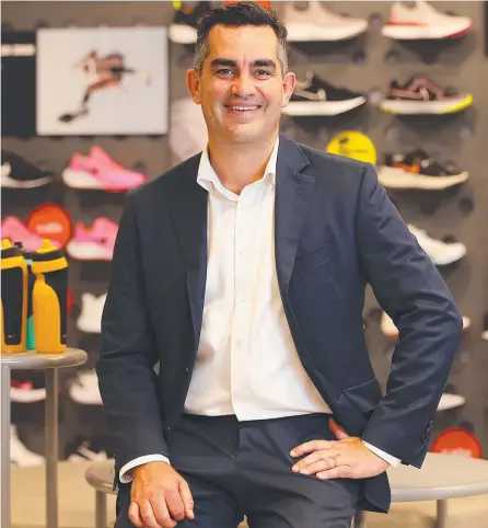  ?? Picture: Jane Dempster/The Australian ?? Super Retail CEO Anthony Heraghty, in one of the company’s Rebel stores.