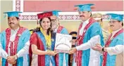  ?? PTI ?? Vice President M Venkaiah Naidu presents degree to a student during the 1st convocatio­n of AIIMS in Bhubaneswa­r on Saturday