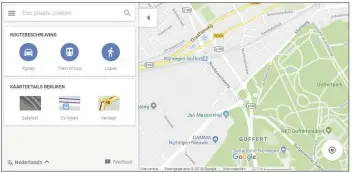  ??  ?? De Progressiv­e Web App-versie van Google Maps is ook met een desktopbro­wser uit te proberen.