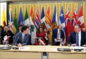  ?? The Canadian Press ?? Prime Minister Justin Trudeau meets with Canada’s premiers in Ottawa on Tuesday