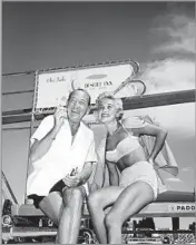  ?? Associated Press ?? GOLDEN VOICE Jane Powell with Noel Coward in 1955 in Las Vegas. Powell starred in the musical “Seven Brides for Seven Brothers” and “Royal Wedding” with Fred Astaire.