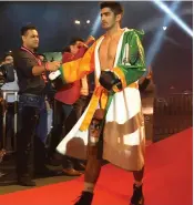  ??  ?? Vijender Singh prior to his fight on Saturday. — Twitter