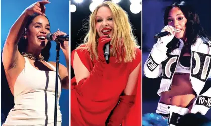  ?? ?? Jorja Smith, Kylie Minogue and Coi Leray. Composite: Redferns/Rex/Getty images