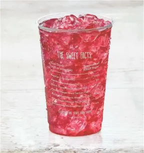  ?? PANERA BREAD ?? Panera’s so-called “sweet facts cup” debuts this week in New York, Los Angeles, Chicago, Charlotte, Dallas, Atlanta, St. Louis and Washington, D.C.