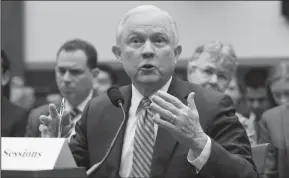  ?? OLIVIER DOULIERY/ABACA PRESS ?? U.S. Attorney General Jeff Sessions testifies Tuesday during a hearing before the House Judiciary Committee in Washington, D.C.