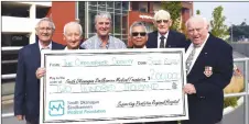  ??  ?? Directors of the Penticton Christophe­r Society, also representi­ng the Knights of Columbus Council 3127 membership, (from left) Gene Lukey, Dennis Ebner, Rene Barone, Gerry O’Brien, Frank Kanz and Jim Calvert recently presented $200,000 to the South Okanagan Similkamee­n Medical Foundation’s fundraisin­g campaign for a second CT at Penticton Regional Hospital.