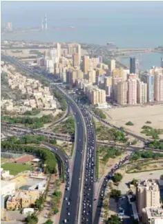  ??  ?? Photo shows Kuwait skyline from the Arabian Gulf Road. — KUNA