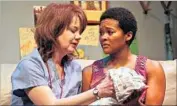  ?? Michele Young ?? BLAIRE CHANDLER, left, and Jaquita Ta’le star in West Coast debut of “Little Children Dream of God.”