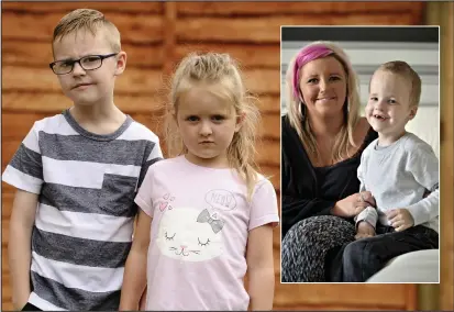  ??  ?? Brother and sister Reece and Paige, and inset, their brother Ryan, who died in 2014, and mum Stacey