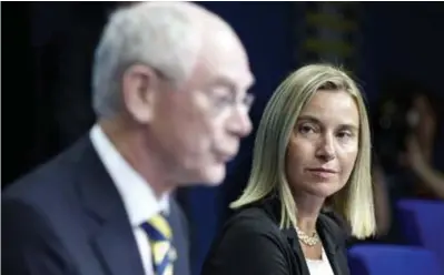  ?? © belga ?? Herman Van Rompuy en
Federica Mogherini.