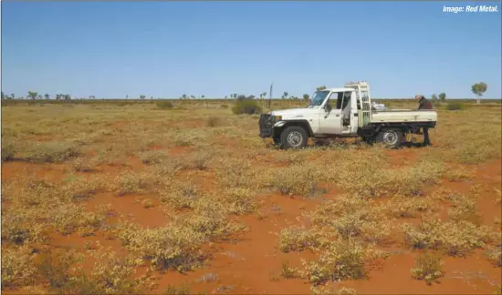  ??  ?? Image:RedMetal. Red Metal is conducting greenfield­s exploratio­n across WA and QLD.