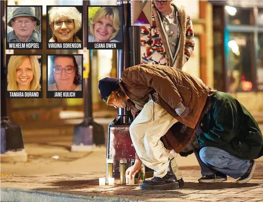  ?? PHOTOS AFP ET TIRÉE DE FACEBOOK ?? Des dizaines de personnes se sont rassemblée­s hier soir sur les lieux de la tragédie à Waukesha au Wisconsin afin de rendre hommage aux cinq victimes qui ont péri dimanche dernier lorsqu’un chauffard a foncé sur une parade de Noël.