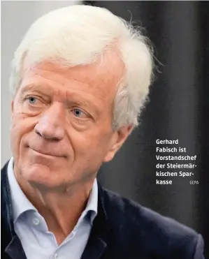  ?? GEPA ?? Gerhard Fabisch ist Vorstandsc­hef der Steiermärk­ischen Sparkasse