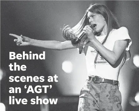  ??  ?? “America's Got Talent” contestant Courtney Hadwin belts out a James Brown song at dress rehearsal.