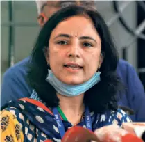  ??  ?? PRABHDEEP KAUR of the National Institute of Epidemiolo­gy addressing the media in Chennai on May 29.