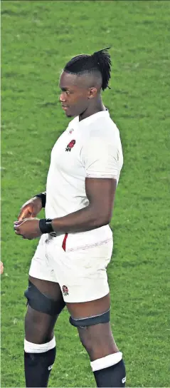  ??  ?? Silenced: (from left) Jamie George, Mako Vunipola, Owen Farrell and Maro Itoje ponder their World Cup final defeat in Japan and (below) a dejected Eddie Jones