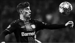  ??  ?? Kai Havertz, de aanvallend­e middenveld­er van Bayer Leverkusen, heeft zijn zinnen gezet op een transfer naar Real Madrid. (Foto: Goal)