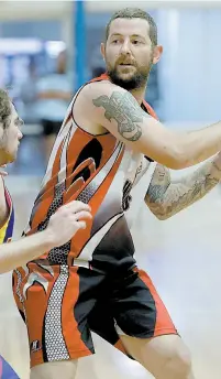  ??  ?? Left: Mike Santo celebrated his birthday dominating the basketball court, scoring four three-pointers to help the Warriors defeat the Moe Meteors and join the women’s team on grand final day; Photograph­s: Rachel Short.