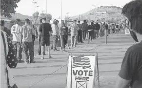  ?? SCOTT SONNER/ AP ?? Voters on Election Day in Sparks, Nevada.
