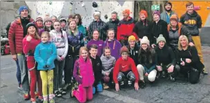  ??  ?? Climbers from the Inside Out club at the Edinburgh Indoor Climbing Centre.