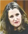  ??  ?? Chrystia Freeland.