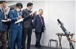  ?? AFP ?? UPDATE: Journalist­s sporting masks look on as Tokyo 2020 president Yoshiro Mori makes way for a press conference. —