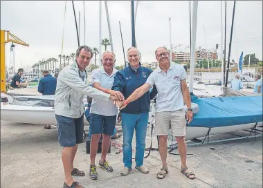  ?? FOTO: LAURA CARRAU ?? Cuatro de peso en el Mundial Master Joaquín Blanco, Gerardo Seeliger, Jesús Turró y Josele Doreste en El Balís