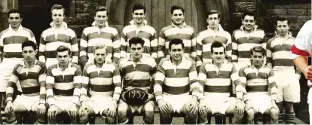  ?? ?? Stellar season: Rossall 1st XV in 1957 lost only one match