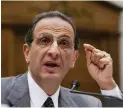  ?? (Reuters) ?? PRESIDENT OF the Arab American Institute James J. Zogby testifies before the House Committee on the Judiciary on Capitol Hill in 2005.