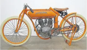  ?? ?? The Flying Merkel was ahead of its time with its rear monoshock suspension and telescopic forks. This was one of the last machines to be made by the company in 1915.