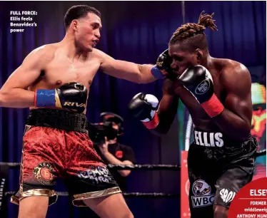  ?? Photo: AMANDA WESTCOTT/SHOWTIME ?? FULL FORCE: Ellis feels Benavidez’s power