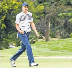  ?? DENNIS SCHNEIDLER, USA TODAY SPORTS ?? Jordan Spieth, celebratin­g a birdie putt during The Northern Trust, has finished second twice and tied for seventh in the three FedExCup Playoffs tournament­s.