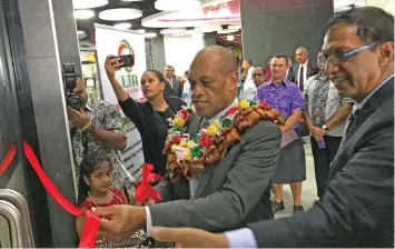  ?? Photo: Ashna Kumar ?? Minister for Employment and Acting Minister for Infrastruc­ture and Transport, Jone Usamate opened the new LTA Suva Express Office at the FNPF Plaza in Suva on January 12, 2018.