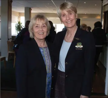  ??  ?? Bernie Nelson (Lady President) and Tina Meehan (lady Captain) at the Ladies AGM in Blainroe Golf Club. Photos: Tim Thornton