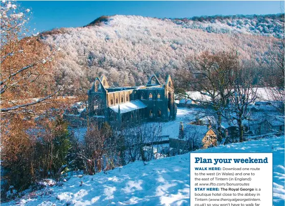  ??  ?? HEAVENLY VISTA Like a scene from a Christmas card: the ruins of Tintern Abbey in the snow.