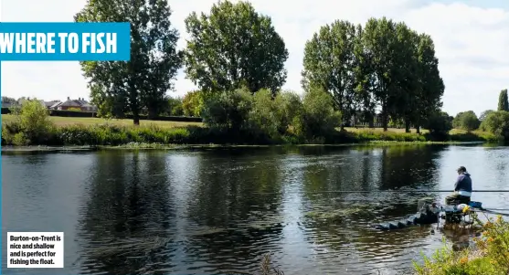  ??  ?? Burton-on-Trent is nice and shallow and is perfect for fishing the float.