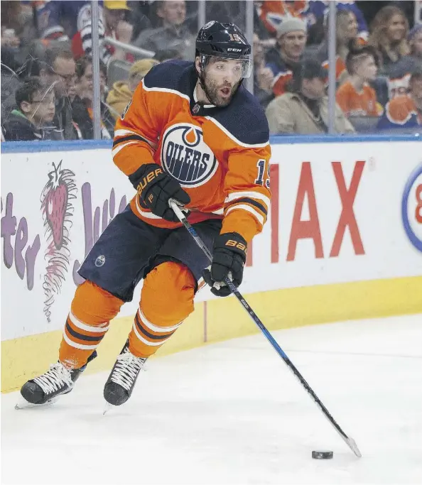 ?? IAN KUCERAK ?? Patrick Maroon leads Oilers wingers this season with 13 goals, including four in his last three games. The big forward is due to become an unrestrict­ed free agent in July, and if the Oilers don’t soon move into playoff contention, he could be dealt to...