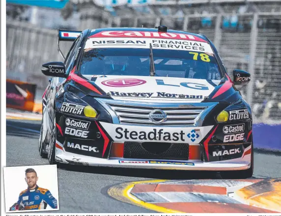  ?? Picture: JERAD WILLIAMS ?? Simona de Silvestro in action at the Gold Coast 600 last weekend. And (inset) fellow driver Andre Heimgartne­r.